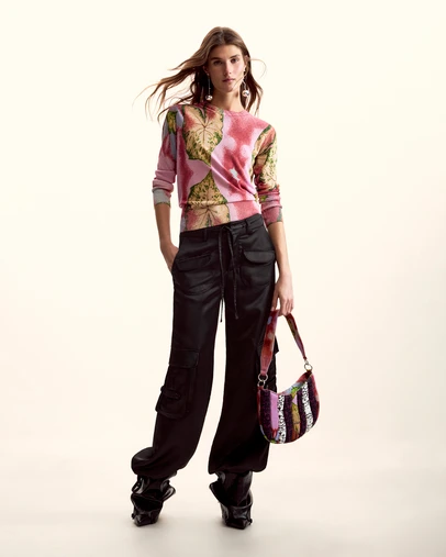 Desigual - Lightweight sweater with leaves