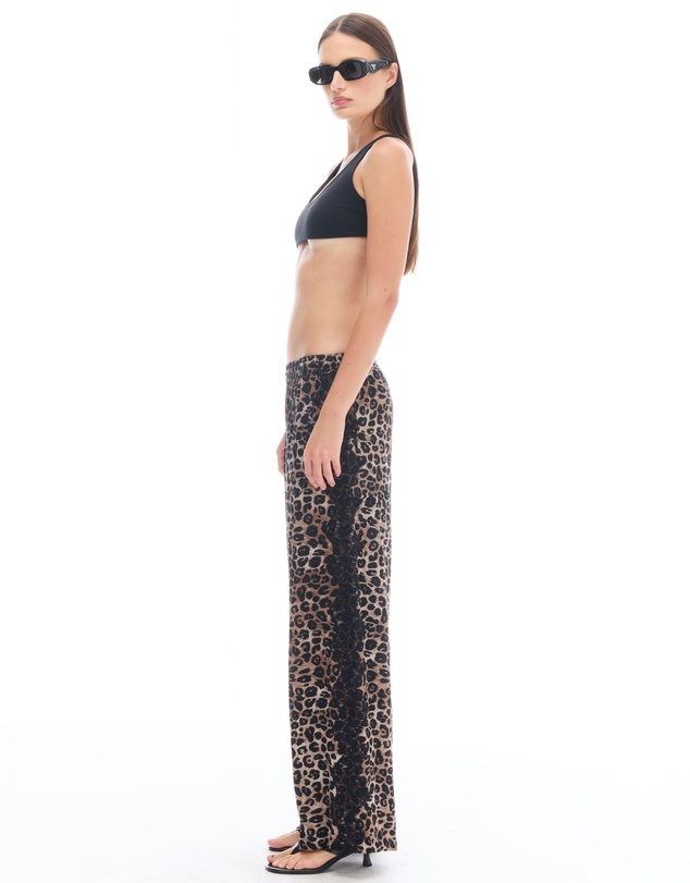THE TALES - Animal Tuxedo Lace Wide Leg Pants