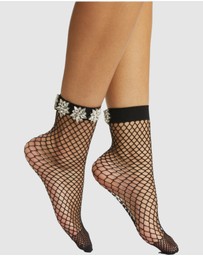 High Heel Jungle - Crystal Couture Fishnet Socks