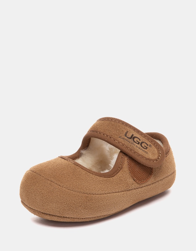 EVERAU - Australian Shepherd Ugg Millie Toddler Cow Suede Upper Loafer Oxfords Flats