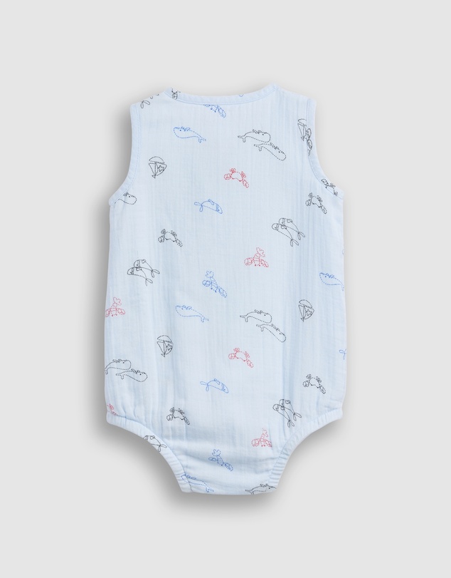 GAP - Sleeveless Henley Gauze Bodysuit - Babies