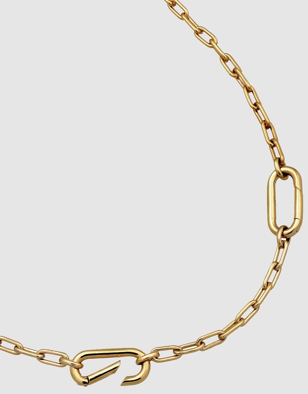 Elli Jewelry - Carabiner Lock Lariat Necklace in Gold-Plated 925 Silver