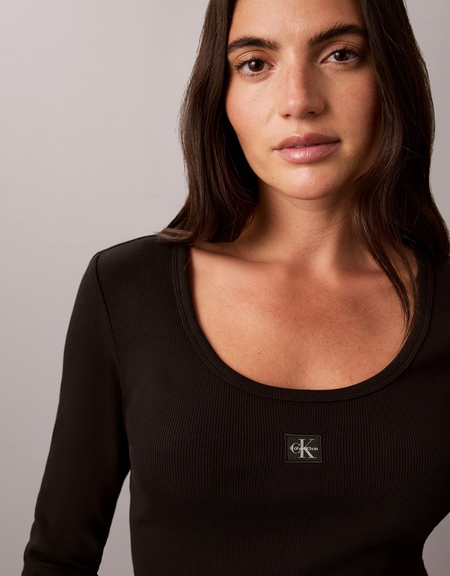 Calvin Klein Jeans - Ribbed Cotton Long Sleeve Top