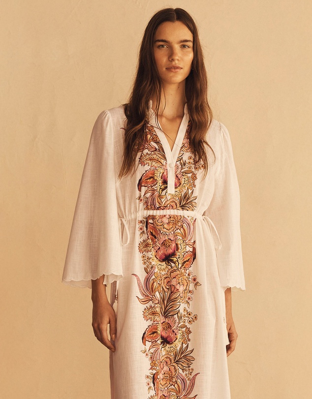AUR OCEA - Bel Fiore Trellis Scallop Tunic Dress