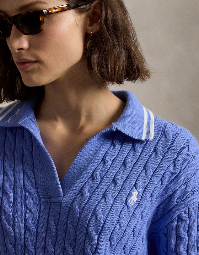 Polo Ralph Lauren - Cable-Knit Polo-Collar Sweater