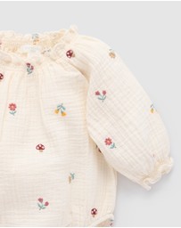 Purebaby - Embroidered Bodysuit -Kids-Babies