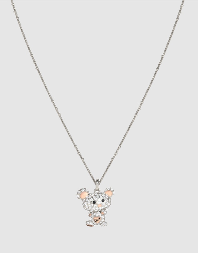 GUESS - Silver-Tone Vintage Guess Teddy Bear Necklace