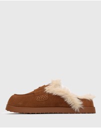 Betts - Toby Suede Leather Fur-Lined Mules