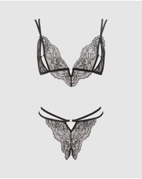 Ann Summers - Diamond Heart Crotchless Set