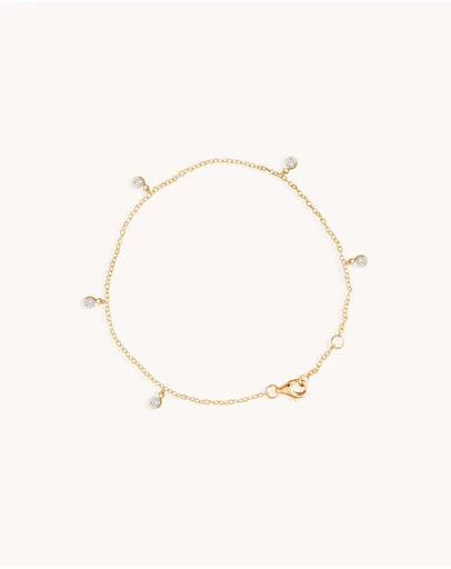 Bianc - Scattered CZ Bezel Drop Bracelet