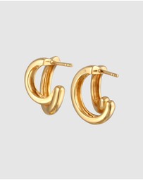 Elli Jewelry - Earrings Earrings Stud Crossover Spiral 925 Sterling Silver Gold Plated