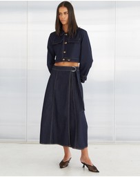DRICOPER DENIM - Tiffe Wrap Denim Skirt