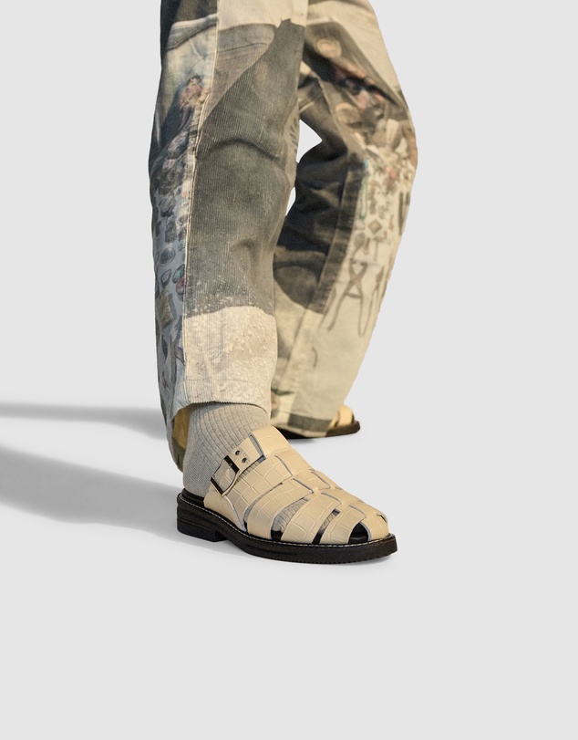 Rollie - Mule Fisherman Croc Flat