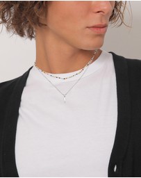 Kuzzoi - ICONIC EXCLUSIVE - Necklace Layer Flash Pendant Glass Beads in 925 Sterling Silver