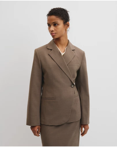 Country Road - Wool Blend Cross Over Blazer