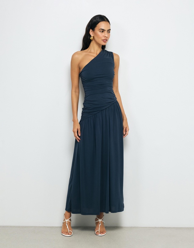 AERE - Aloma One Shoulder Ruched Dress