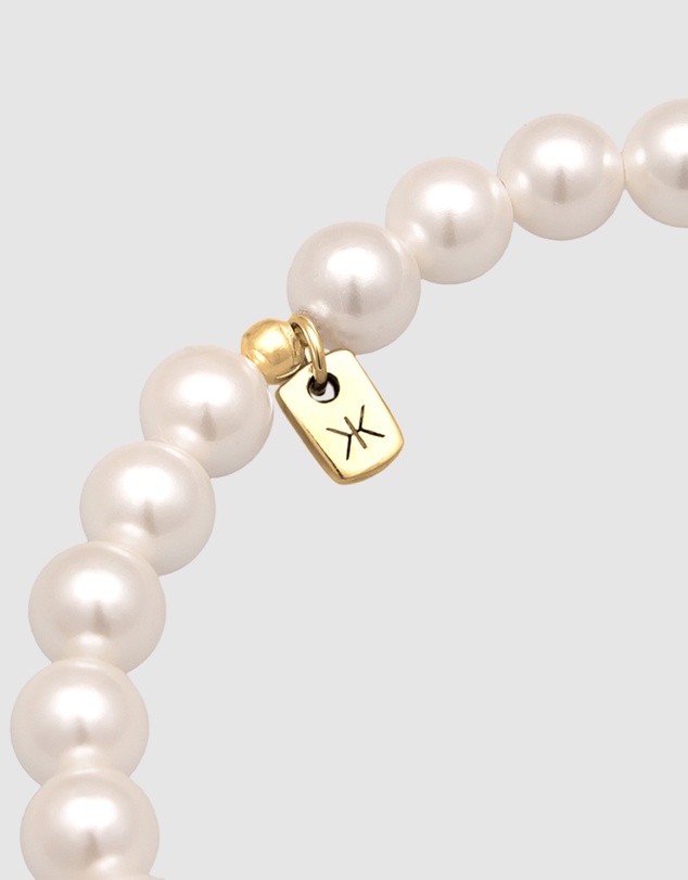 Kuzzoi - ICONIC EXCLUSIVE - Bracelet Trend Elegant with Shell Core Pearls in 925 Sterling Silver Gold Plated