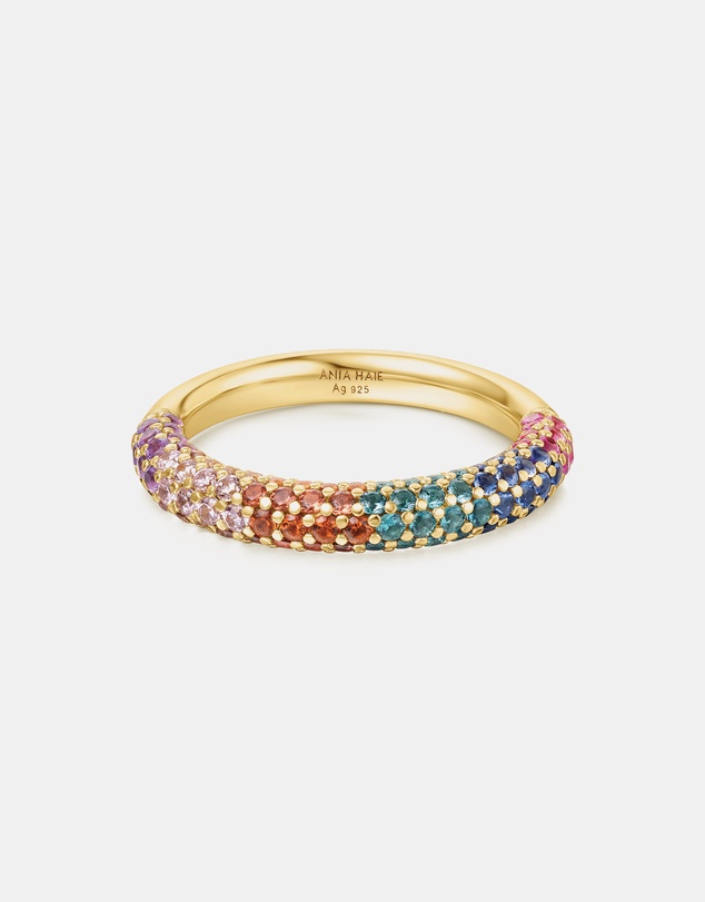 Ania Haie - Gold Rainbow Pave Ring
