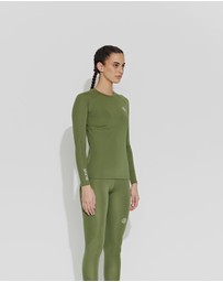 SKINS - SKINS Compression Women's Series-2 Gym Clothing Long Sleeve Top Khaki