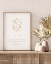 Olive et Oriel - Cancer Celestial Zodiac Art Print A3