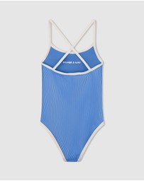 Zulu & Zephyr Mini - Mini Stripe Rib Logo One Piece - Kids