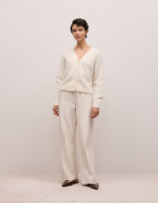 Trenery - Pintucked Pull On Pant in Stone