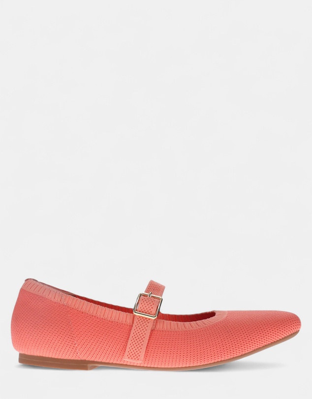 Mia Vita - Violet Mary-Jane Flats - Coral