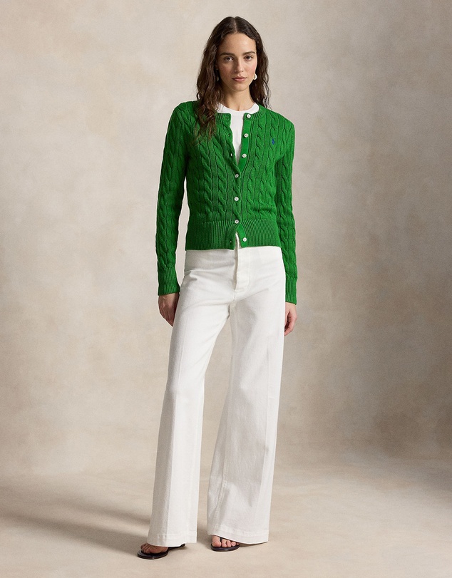 Polo Ralph Lauren - Cable-Knit Cotton Crewneck Cardigan - The ICONIC Exclusive