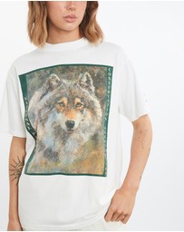 Vintage by The Real Deal - Pre Loved - Vintage 90s Wolf National Park Wildlife Tee