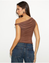 Dazie - Cherie Mesh Asymmetric Top