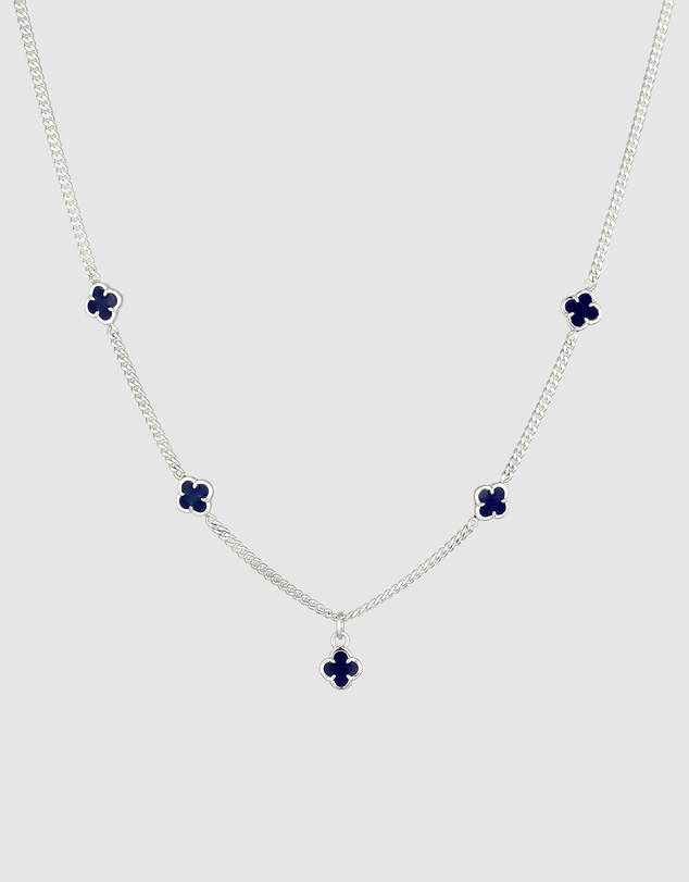 Kuzzoi - ICONIC EXCLUSIVE - Cloverleaf Curb Chain Necklace in 925 Silver