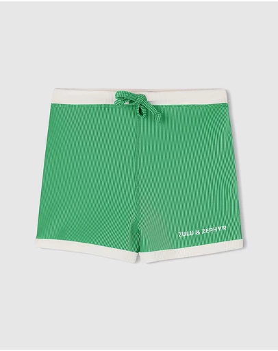 Zulu & Zephyr Mini - Mini Stripe Rib Surf Shorts - Kids-Teens