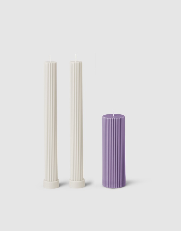 Black Blaze - Column Pillar Candle Combo