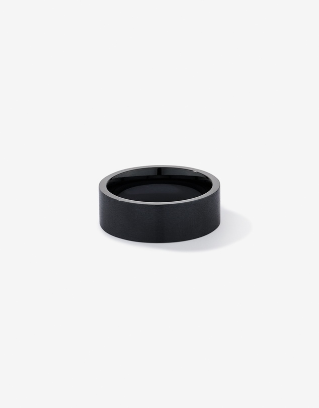 Michael Hill - 8mm Brushed Flat Wedding Band in Black Titanium