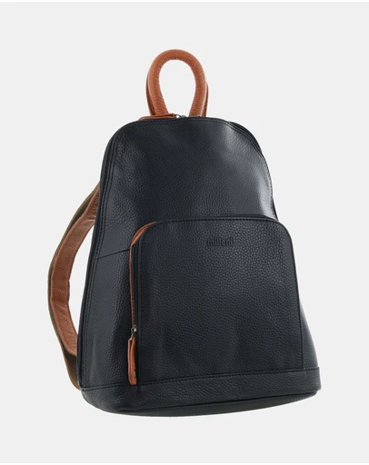 Milleni - Milleni Ladies Genuine Leather Twin Zip Backpack