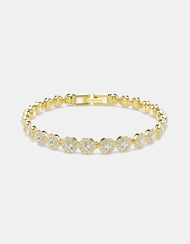 Swarovski - Una Angelic set, Round cut, White, 18K gold finish