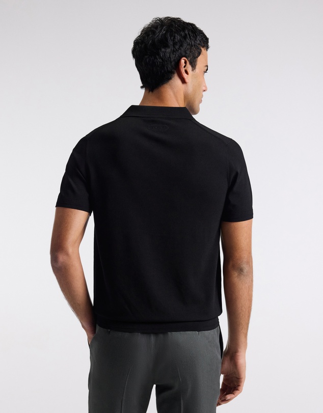 Calibre - Technical Knit Rib Collar Polo Black