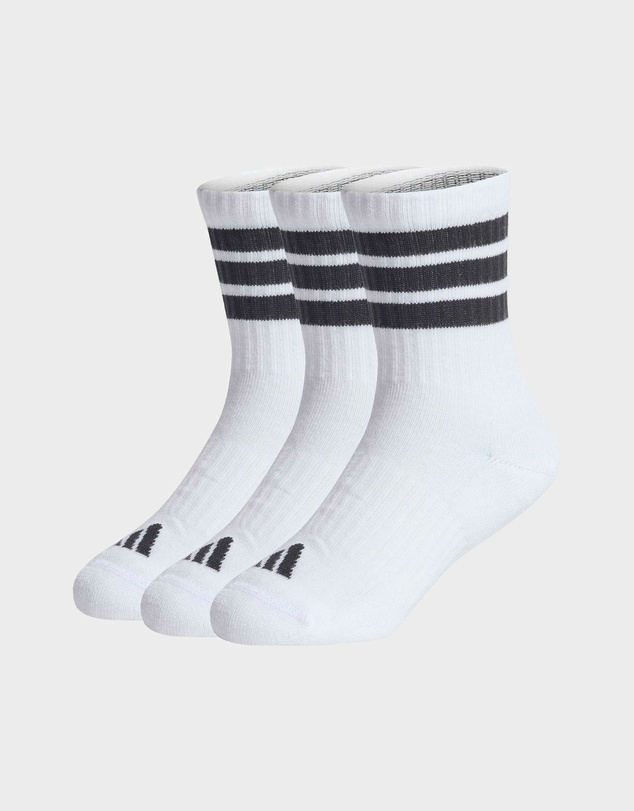 adidas Performance - 3-Pack Three-Stripes Cushioned Sportswear Crew Socks - Kids