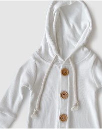 WITH LOVE FOR KIDS - Basics Thick Ribbed Hooded All In One - Babies