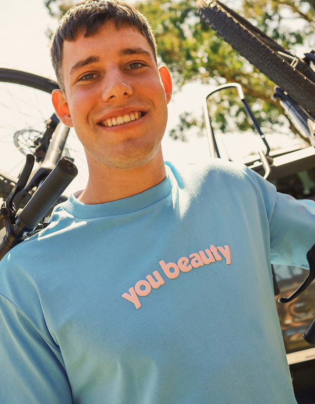Skwosh - You Beauty Men's Slang Tee in Blue