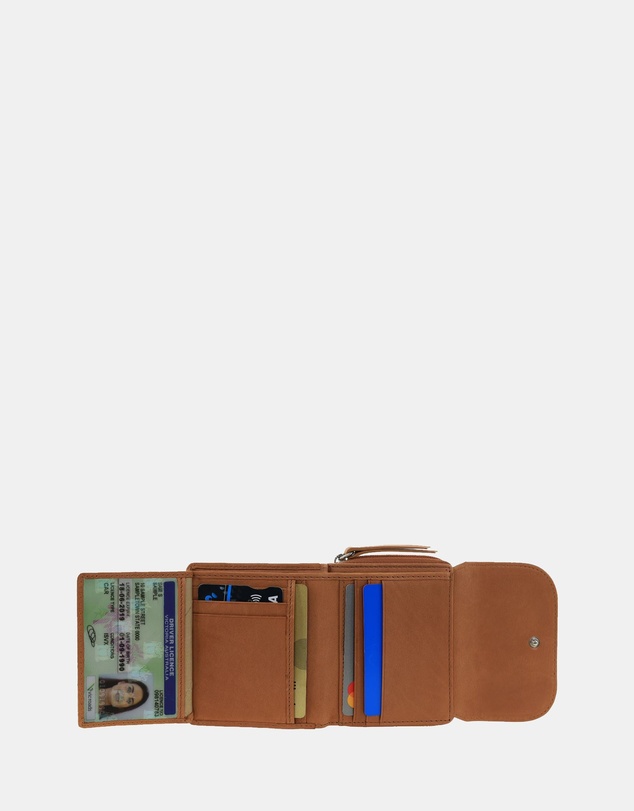 Pierre Cardin - Pierre Cardin Ladies Leather Tri-Fold Tab Wallet