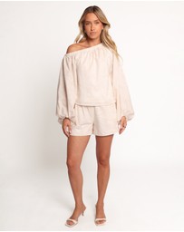 Petal & Pup - Tuliya High Waist Shorts - Tan Swirl