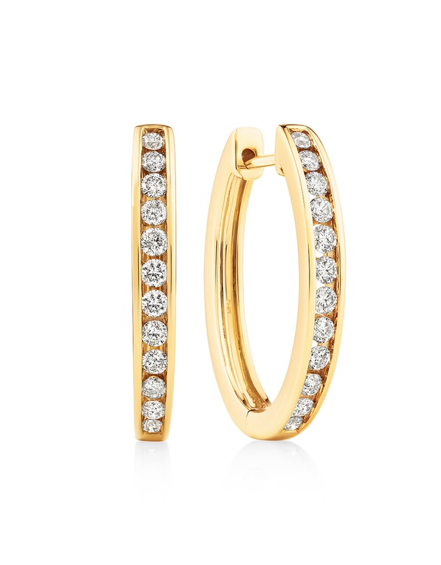 Michael Hill - Huggie Earrings with 0.50 Carat TW of Diamonds in 10kt Yellow Gold