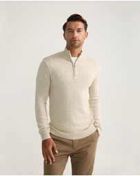 Oxford - Robert Zip Neck Knit Pullover
