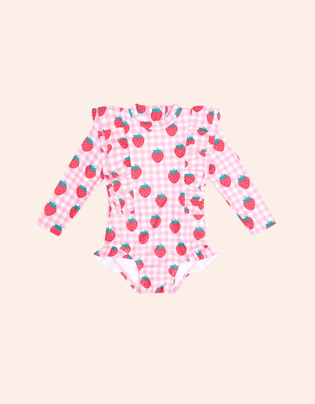 Huxbaby - Check Frill Swimsuit - Babies-Teens