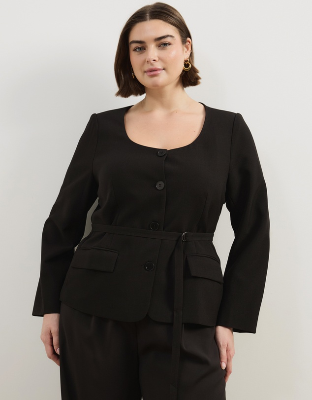 Atmos&Here Curvy - Giselle Belted Tailored Blazer