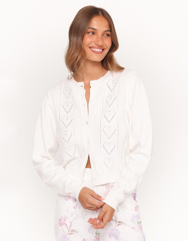 Petal & Pup - Baylie Pointelle Cardigan - White