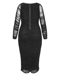 City Chic - Plus size Halo Long Sleeve Midi Dress - black