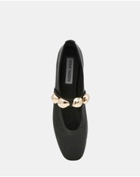 Steve Madden - Poppin Black Leather Flats