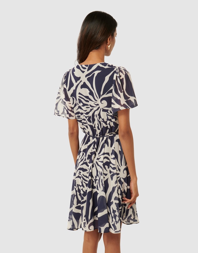 Forever New Petite - Kora Petite Asymmetric Flutter Sleeves Mini Dress